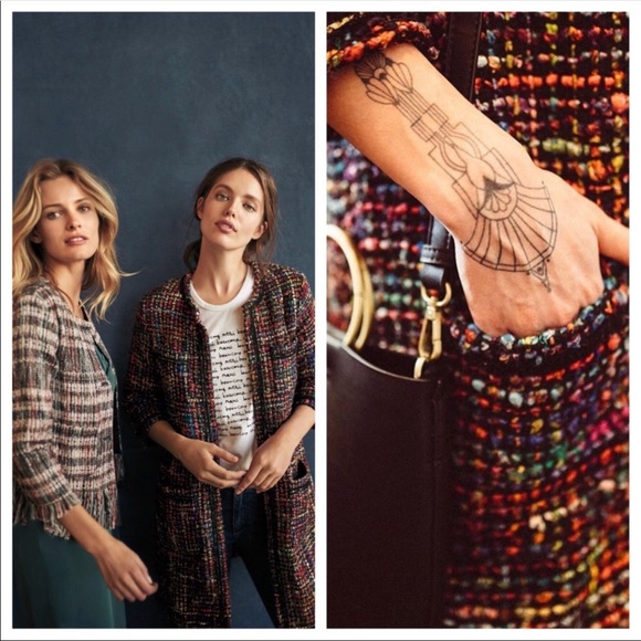 🆕NWT rare Handmade Rainbow Frayed Tweed Jacket - Picture 4 of 8